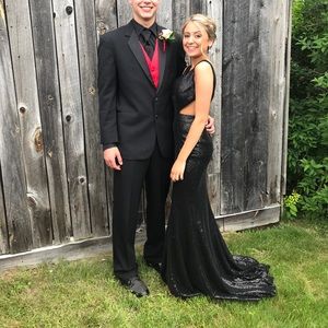 Black sequin prom dress